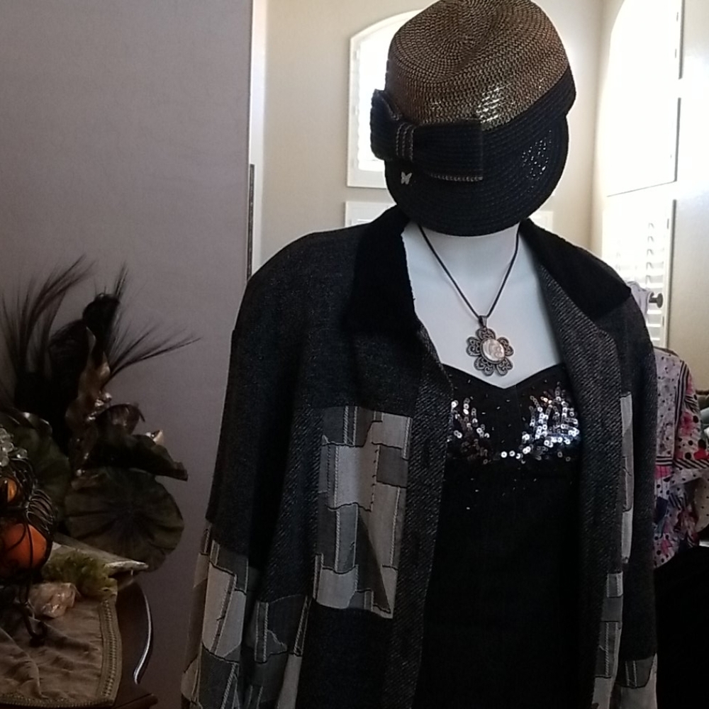 Designer Peter Popovitch Grey Patchwork Jacket - image 8